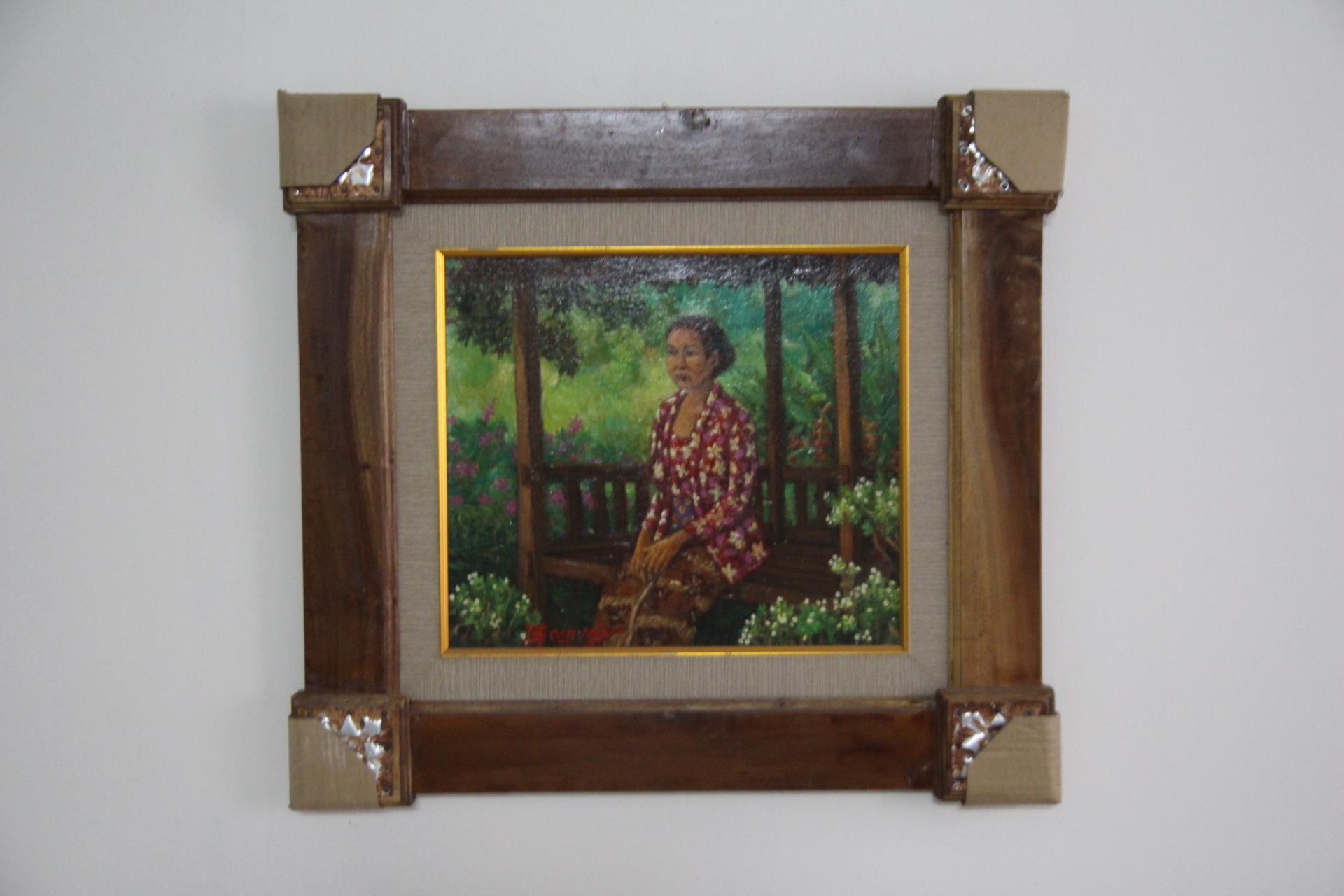 Lukisan Cak Min "Ngenteni" 40x35 cm (2024)