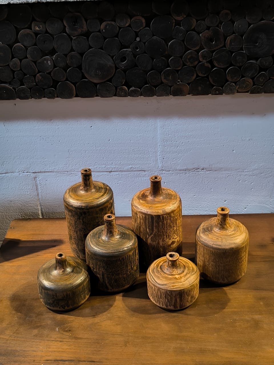 Vas Bunga set of3 Jati 20 x 10 x 10 (6 pcs)