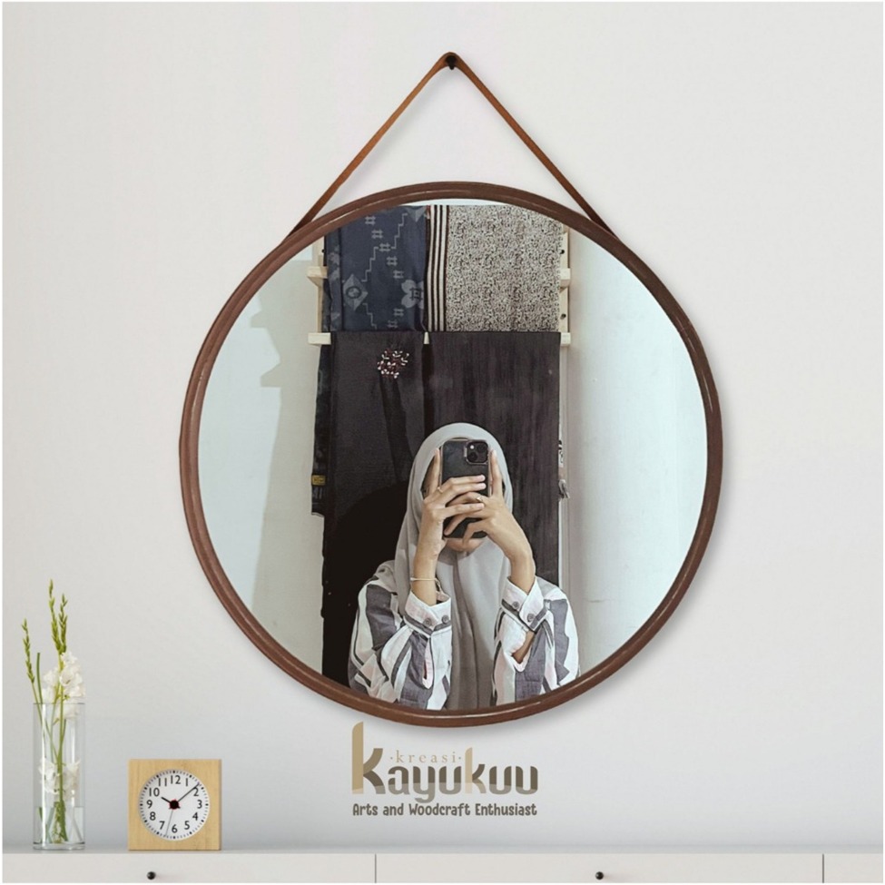 Cermin Bulat Kaca bulat / 30 cm